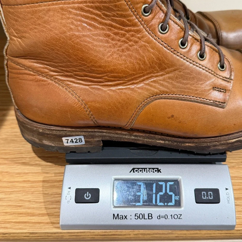 Men's Tan Leather Lace-Up Boots - Picture 13 of 13